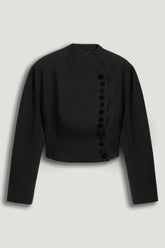 Asymmetric Buttoned Tailored Jacket